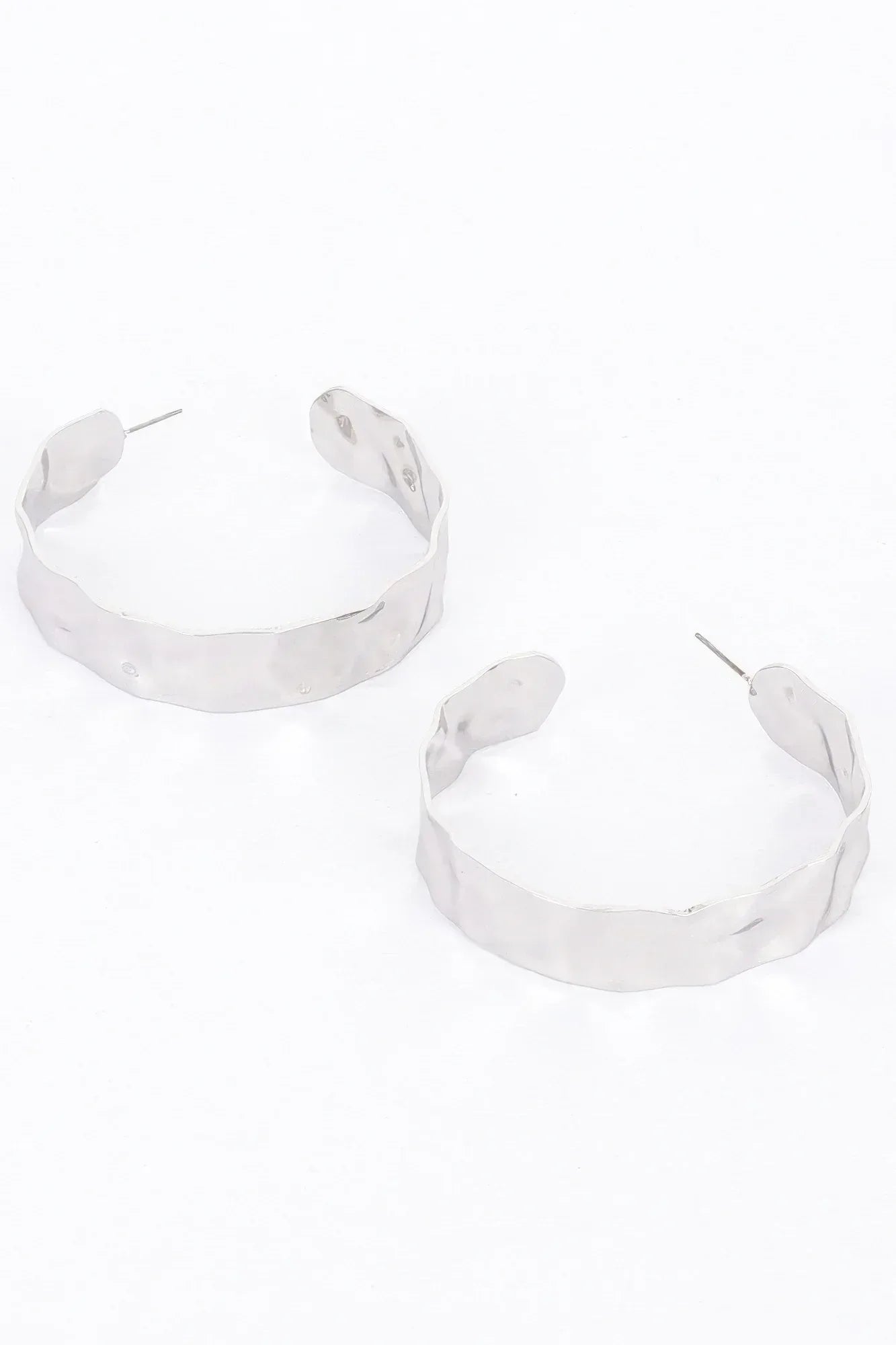 Gold Plated Wide Metal Hoop Earring | Mixtshop LLC
