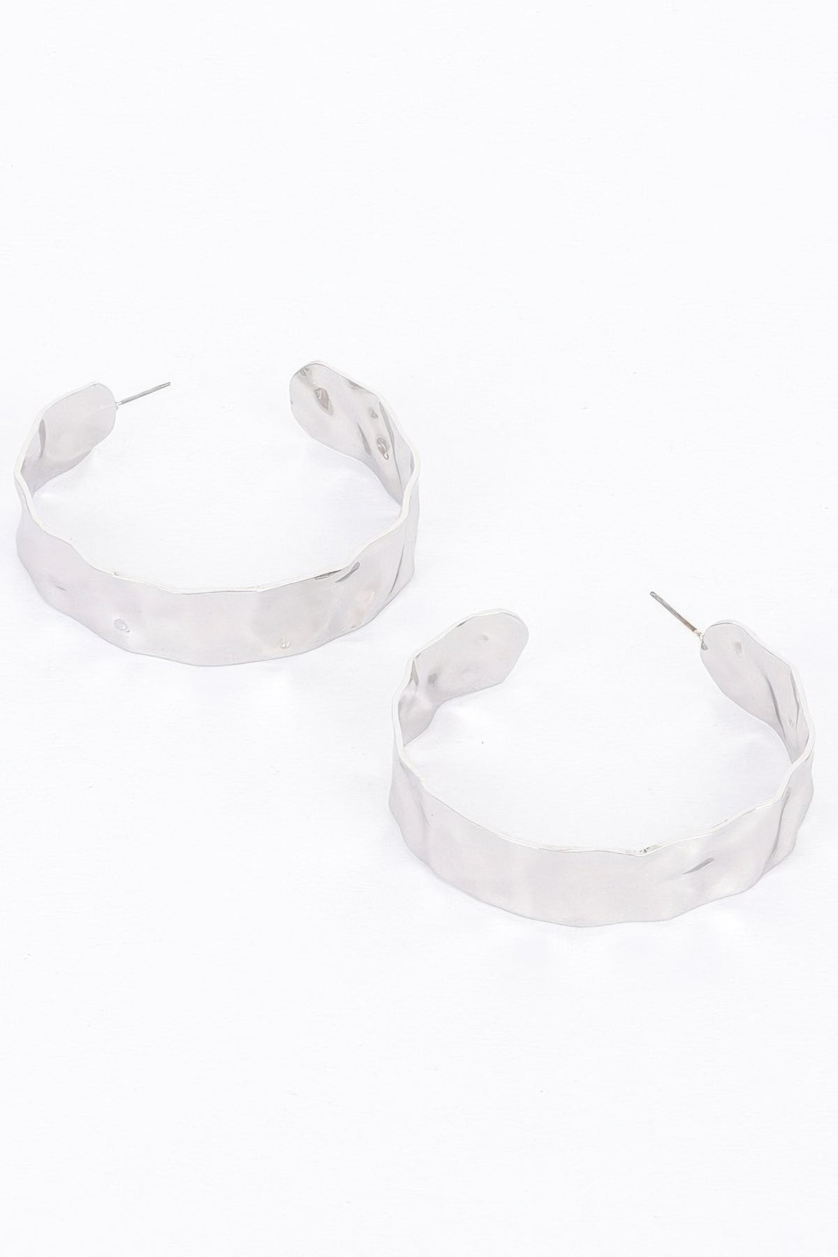Gold Plated Wide Metal Hoop Earring | Mixtshop LLC