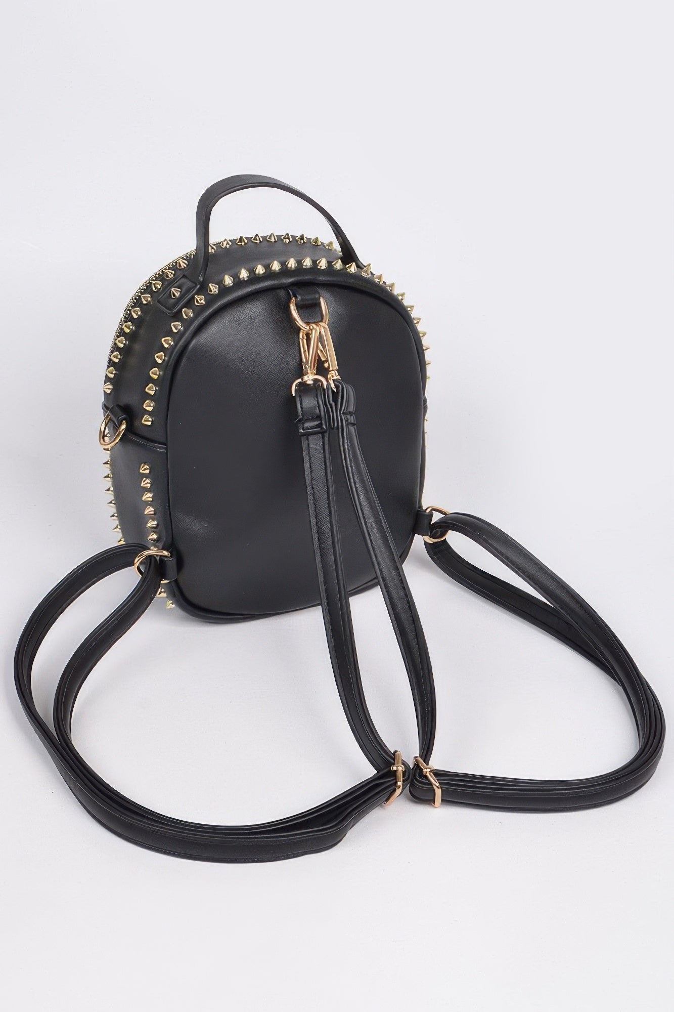 Studded Backpack With Chain Zippier | Mixtshop LLC