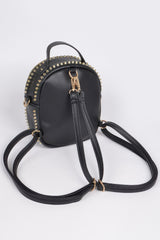Studded Backpack With Chain Zippier | Mixtshop LLC