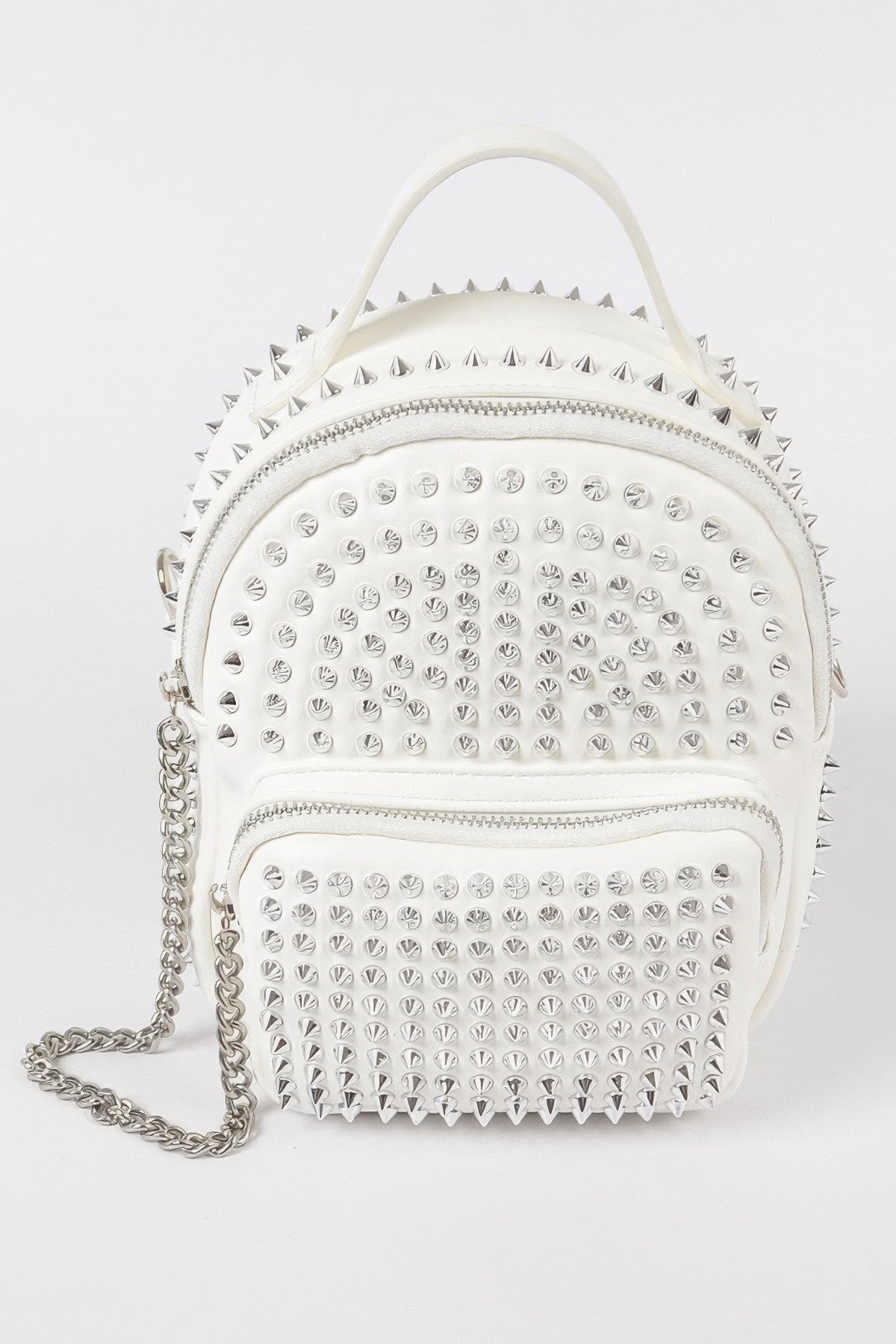 Studded Backpack With Chain Zippier | Mixtshop LLC