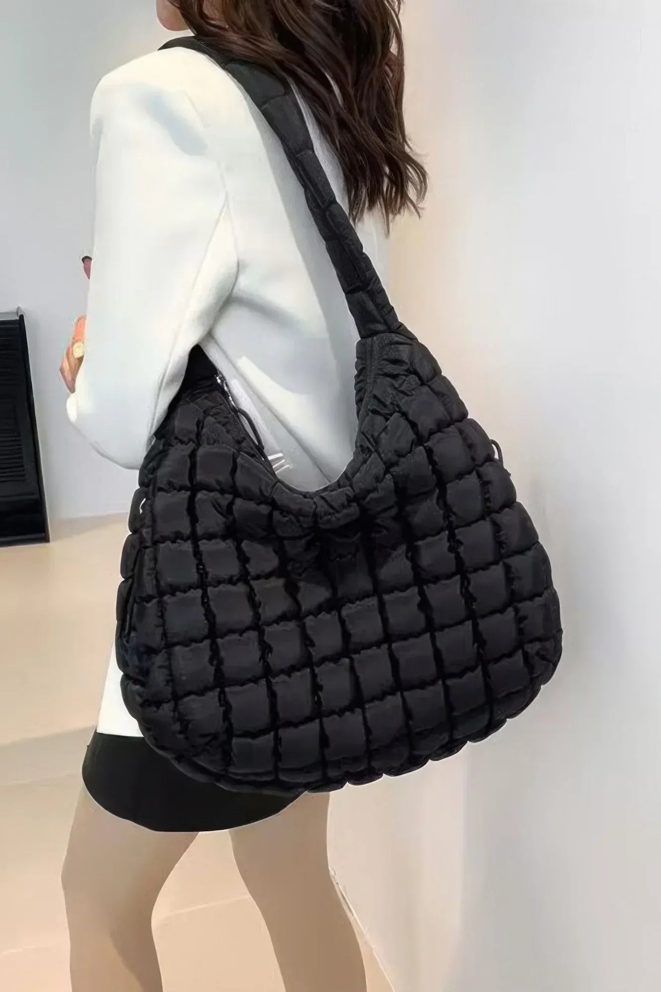 Quilted Nylon Padded Crossbody Bag Secondary image