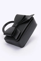 Faux Leather Ribbon Top Handle Bag | Mixtshop LLC