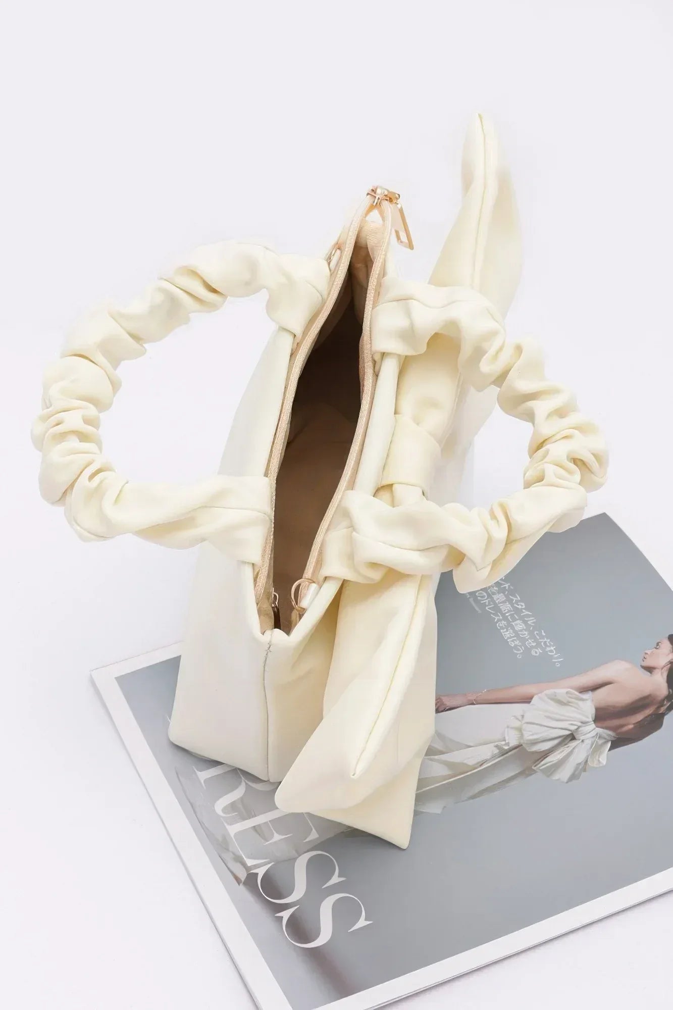 Nylon Top Handle Bag With Bow Front Clutch | Mixtshop LLC