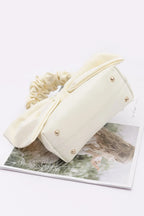 Nylon Top Handle Bag With Bow Front Clutch | Mixtshop LLC