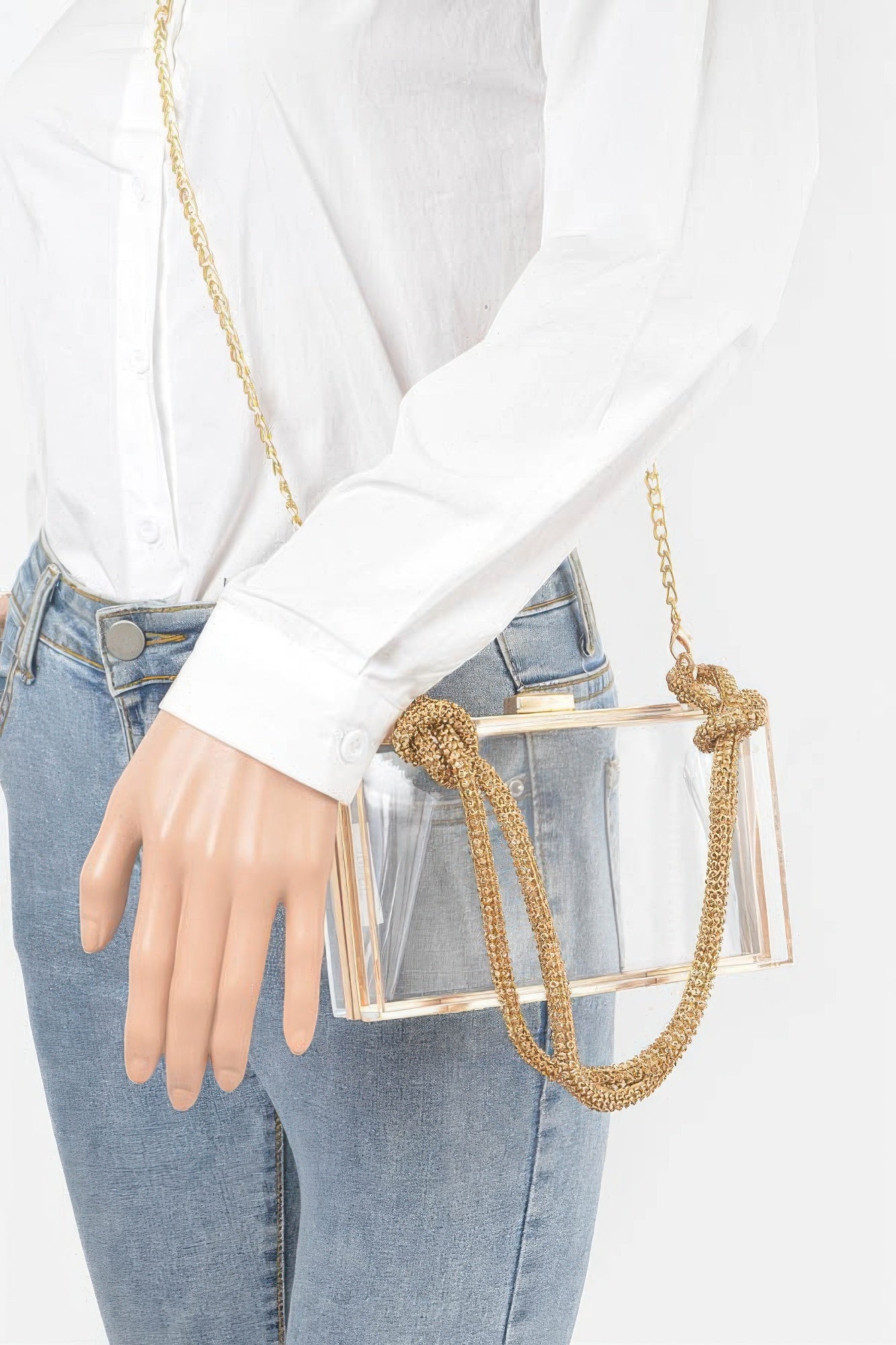 Clear Case Clutch W/rhinestone Handle | Mixtshop LLC