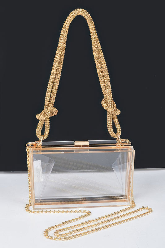 Clear Case Clutch W/rhinestone Handle | Mixtshop LLC