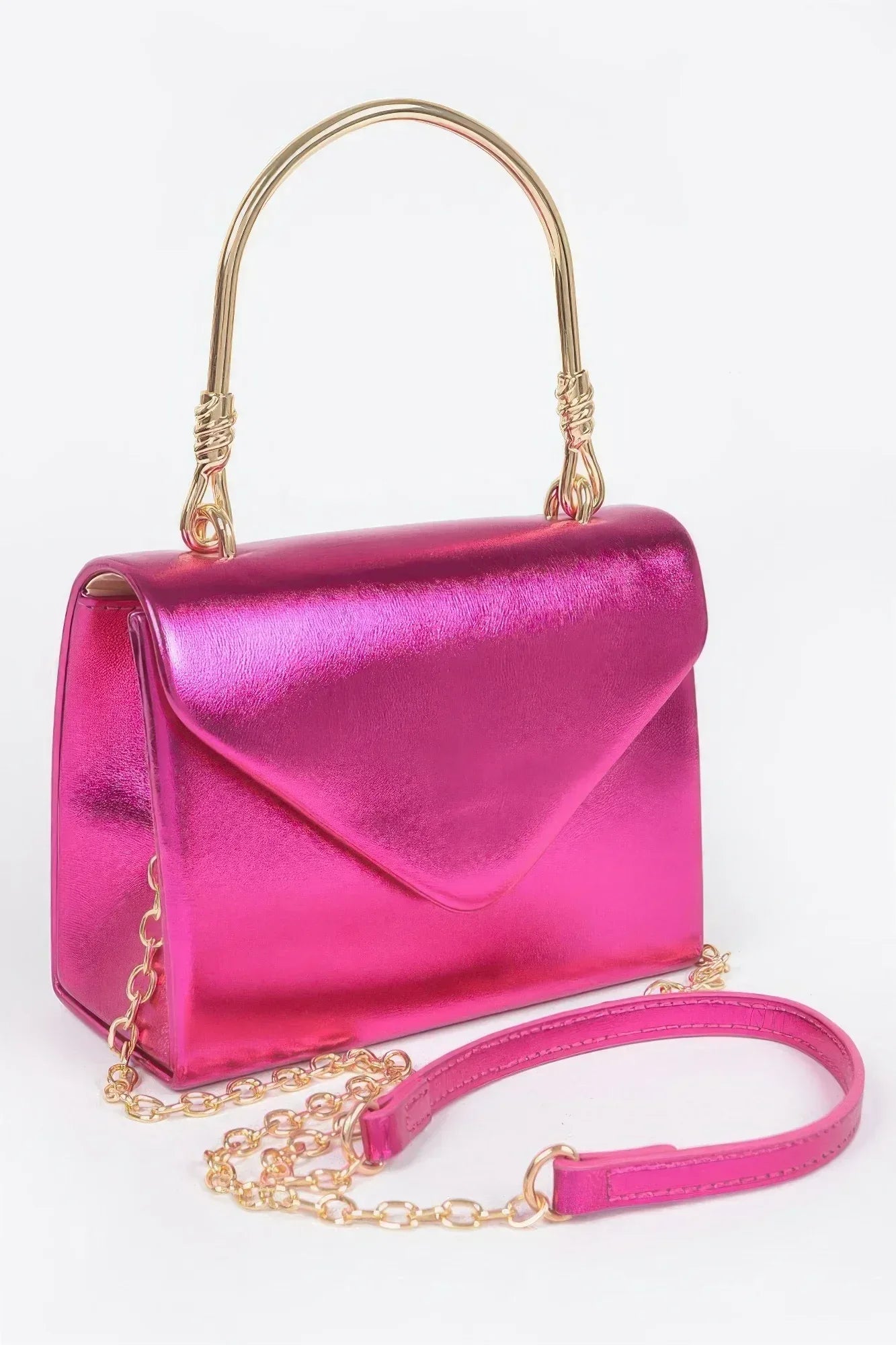 Metallic Metal Handle Crossbody Bag | Mixtshop LLC Main image