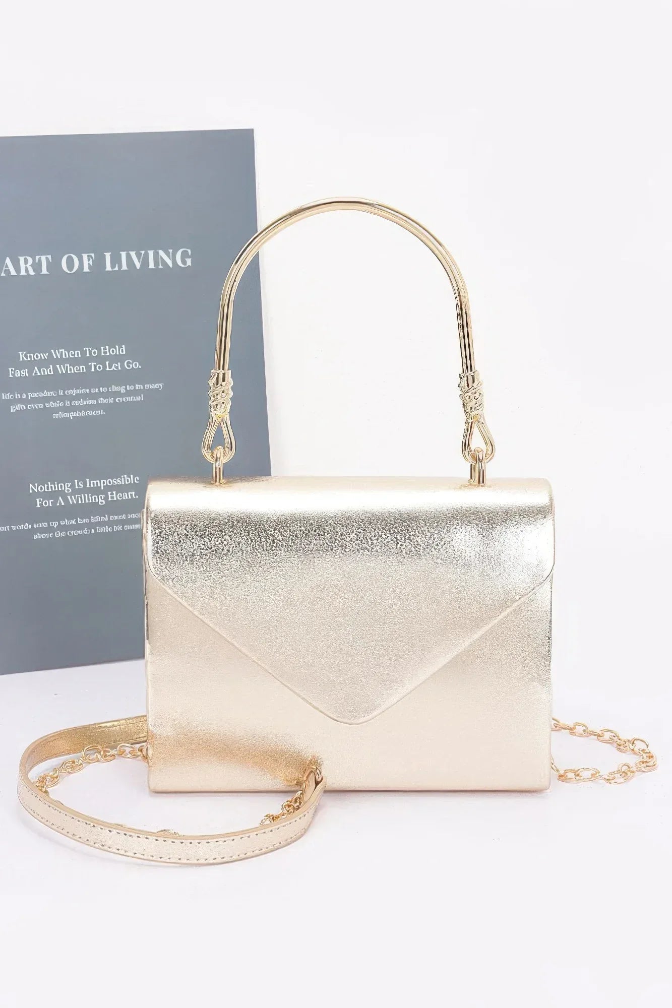 Metallic Metal Handle Crossbody Bag | Mixtshop LLC