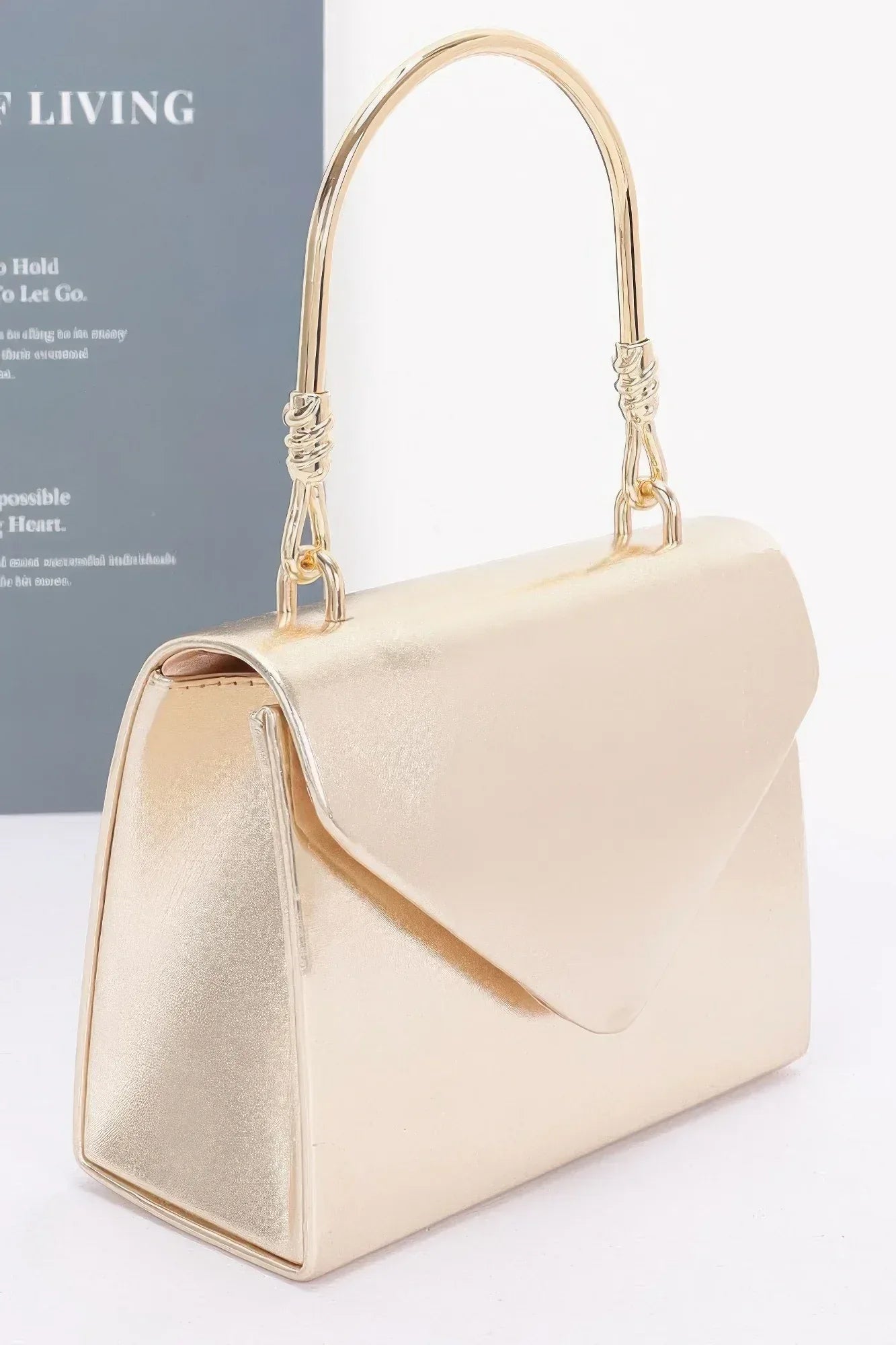 Metallic Metal Handle Crossbody Bag | Mixtshop LLC
