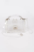 Transparent Single Handle Clutch W/faux Pearl | Mixtshop LLC