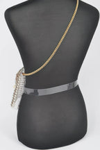 Rhinestone Clear Belt Bag W/chain | Mixtshop LLC