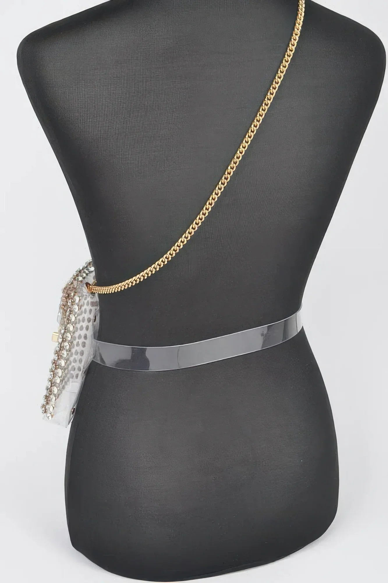 Rhinestone Clear Belt Bag W/chain | Mixtshop LLC