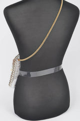 Rhinestone Clear Belt Bag W/chain | Mixtshop LLC