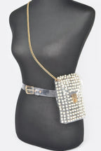 Rhinestone Clear Belt Bag W/chain | Mixtshop LLC