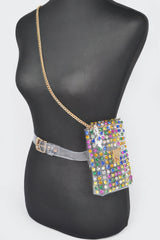 Rhinestone Clear Belt Bag W/chain | Mixtshop LLC