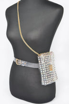 Rhinestone Clear Belt Bag W/chain | Mixtshop LLC