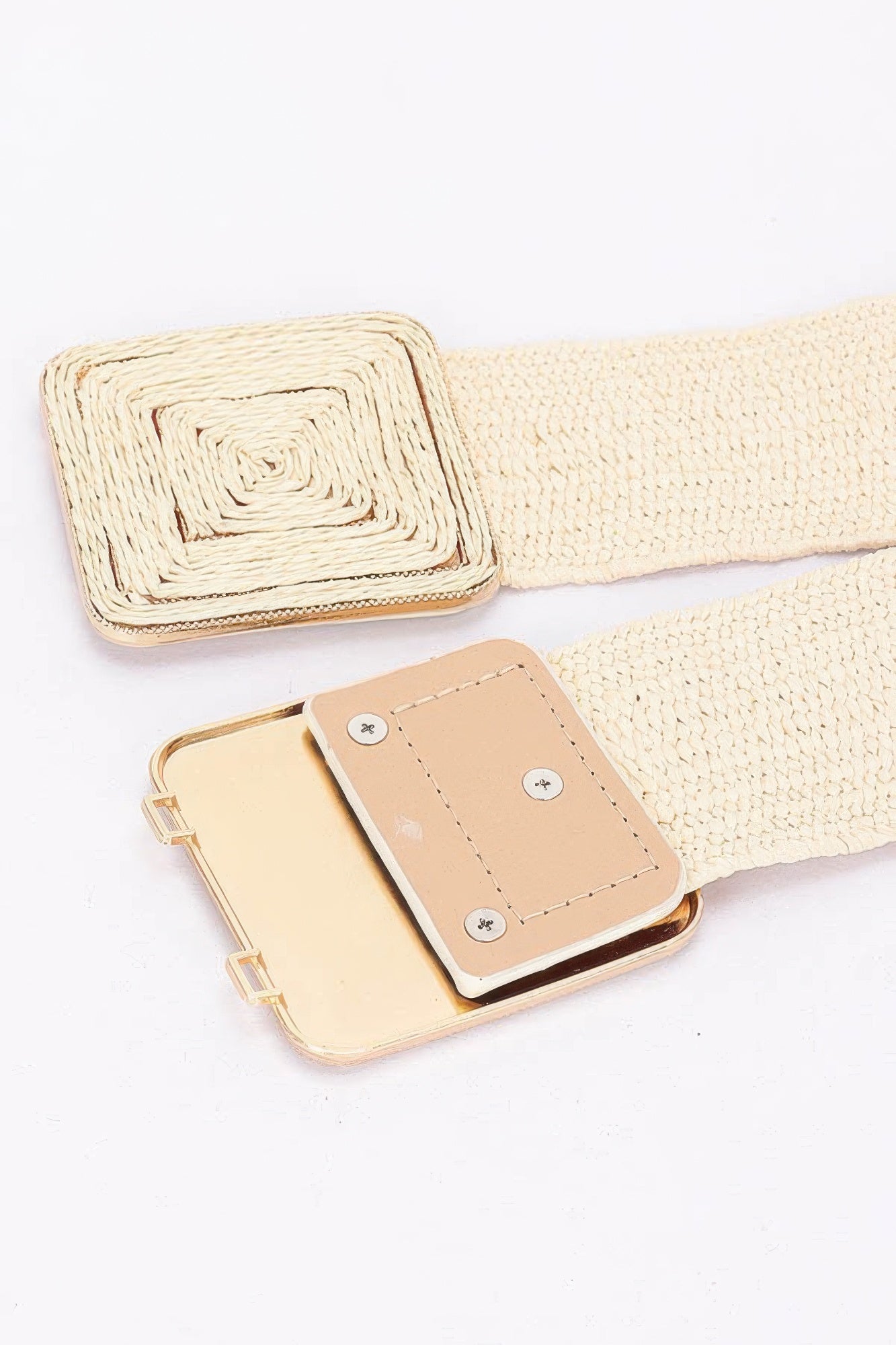 Faux Straw Two Buckle Elastic Belt | Mixtshop LLC