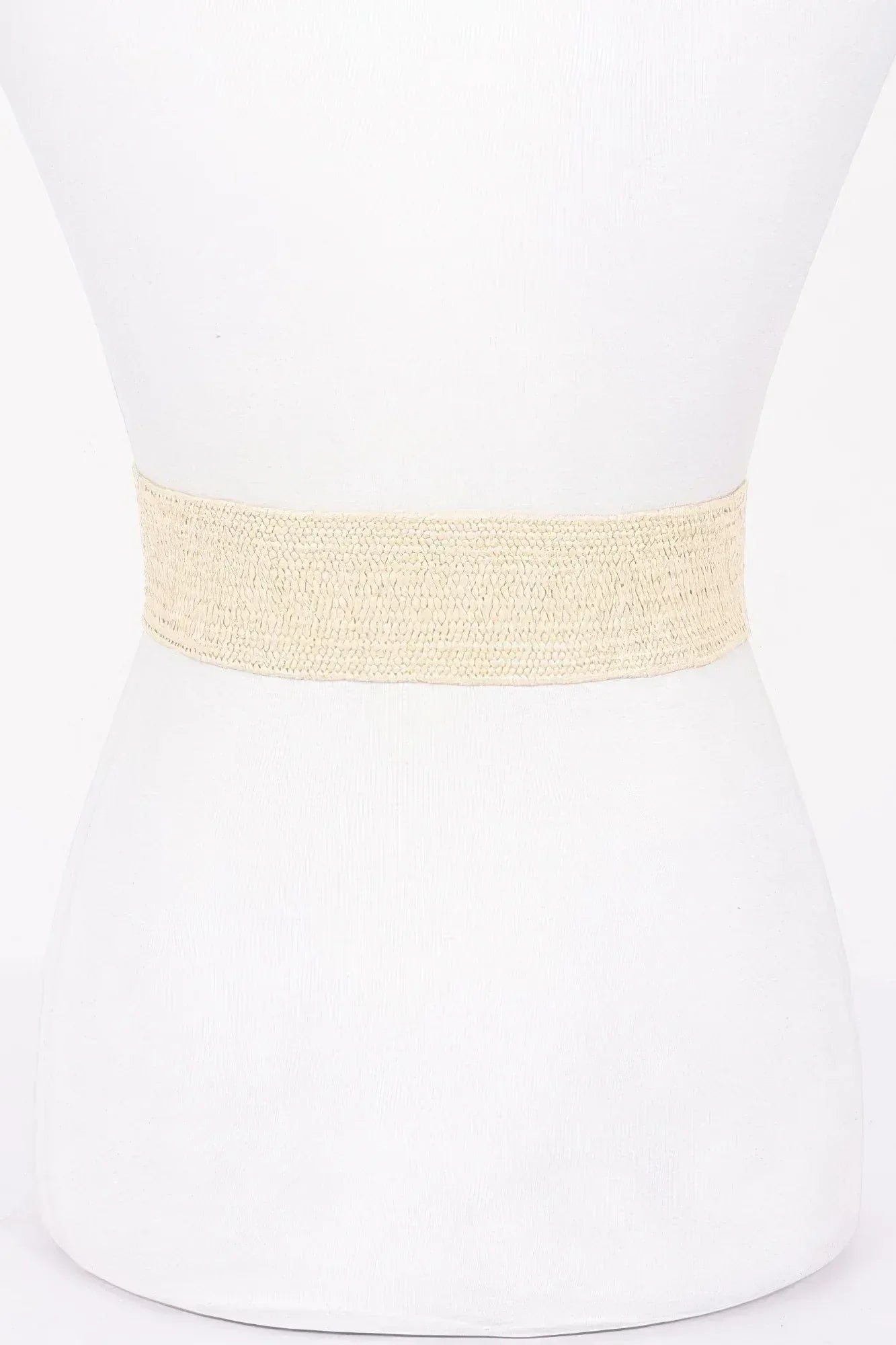 Faux Straw Two Buckle Elastic Belt | Mixtshop LLC