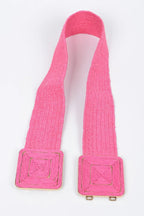 Faux Straw Two Buckle Elastic Belt | Mixtshop LLC