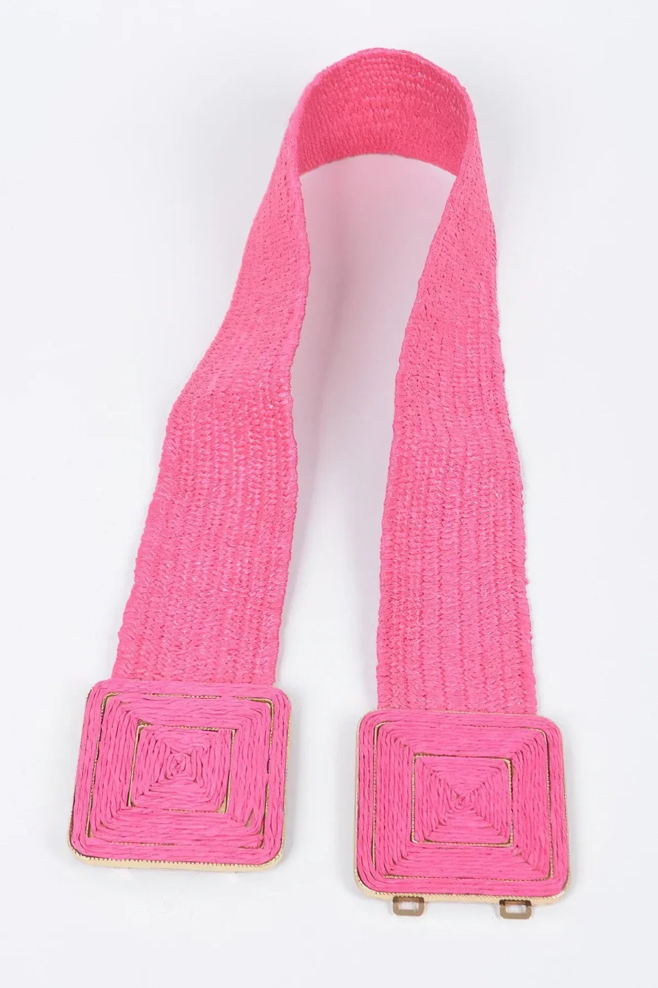 Faux Straw Two Buckle Elastic Belt | Mixtshop LLC