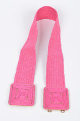 Faux Straw Two Buckle Elastic Belt | Mixtshop LLC