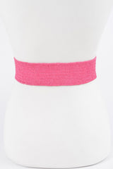 Faux Straw Two Buckle Elastic Belt | Mixtshop LLC