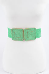 Faux Straw Two Buckle Elastic Belt | Mixtshop LLC