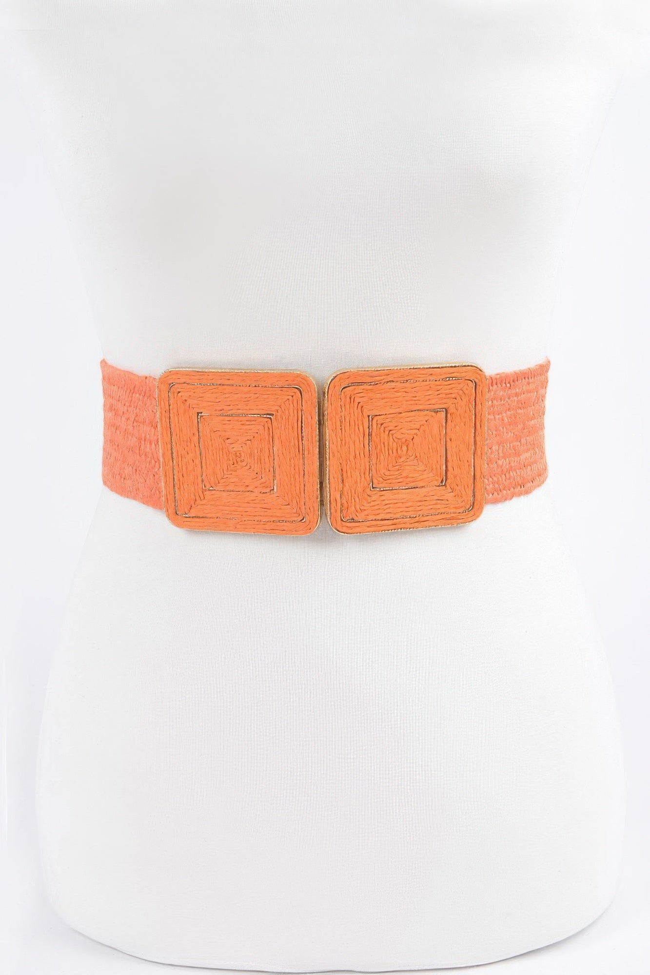Faux Straw Two Buckle Elastic Belt | Mixtshop LLC