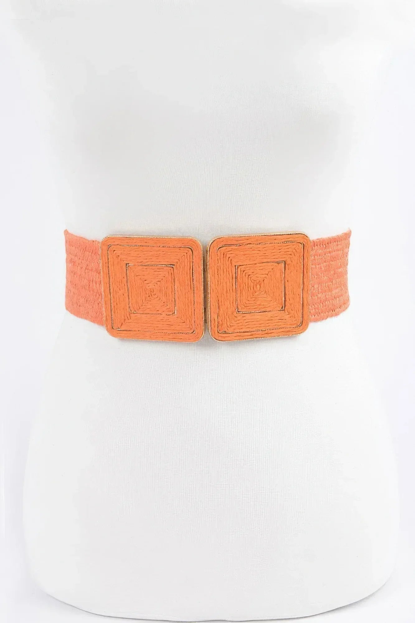 Faux Straw Two Buckle Elastic Belt | Mixtshop LLC