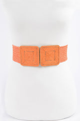 Faux Straw Two Buckle Elastic Belt | Mixtshop LLC