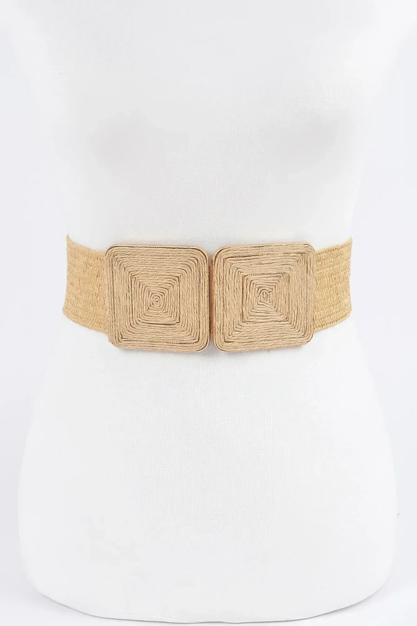 Faux Straw Two Buckle Elastic Belt | Mixtshop LLC