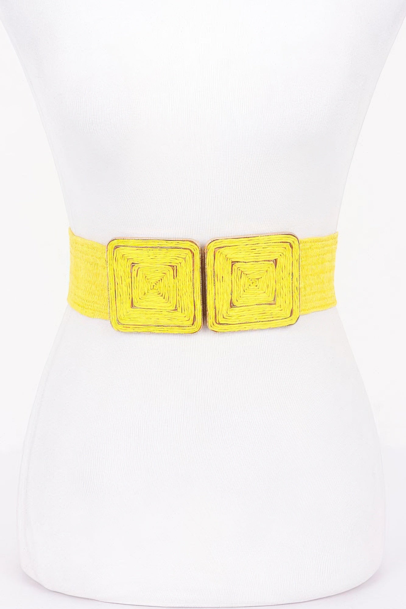 Faux Straw Two Buckle Elastic Belt | Mixtshop LLC