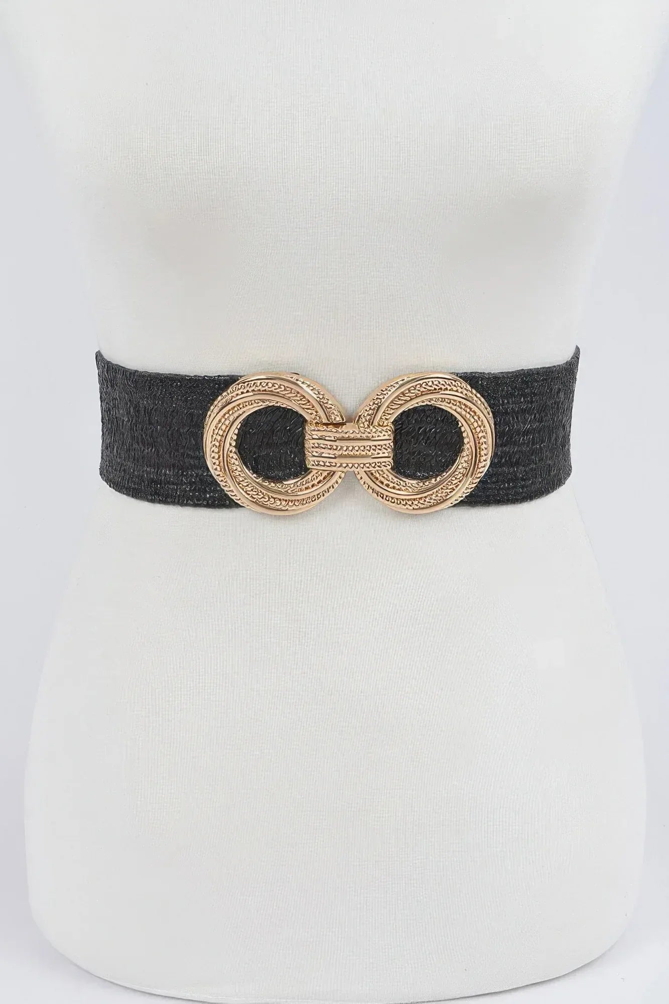 Metal Oo Buckle Plus Size Stretch Straw Belt | Mixtshop LLC