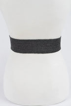 Metal Oo Buckle Plus Size Stretch Straw Belt | Mixtshop LLC