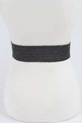 Metal Oo Buckle Plus Size Stretch Straw Belt | Mixtshop LLC