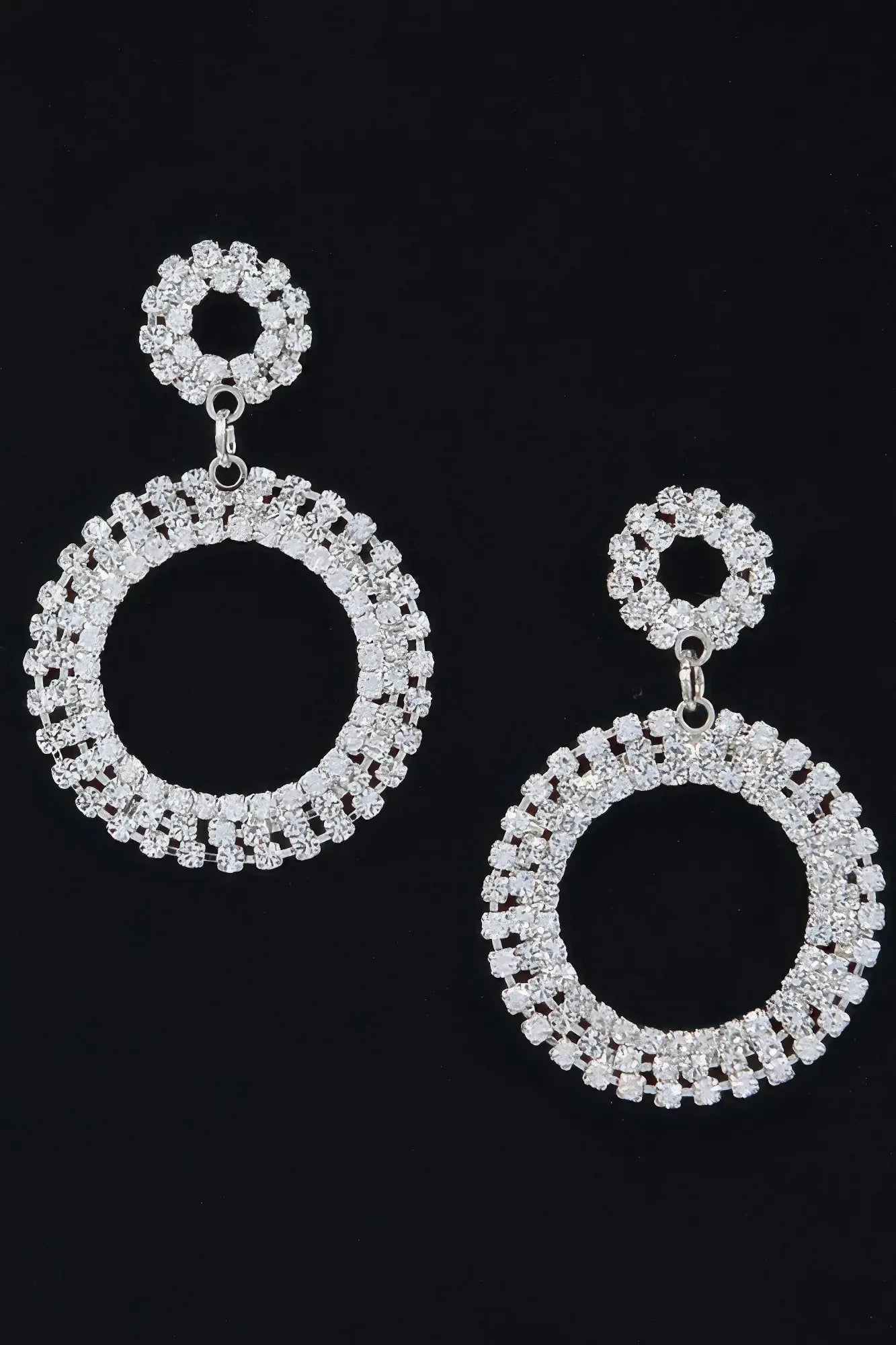 Rhinestone Round Circle Dangle Earring | Mixtshop LLC