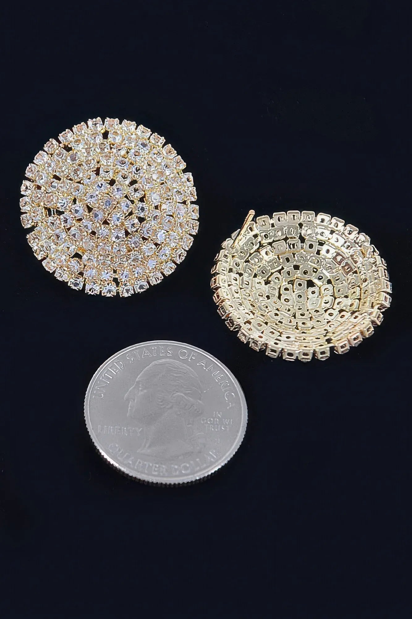 Round Shape Rhinestone Stud Earrings | Mixtshop LLC