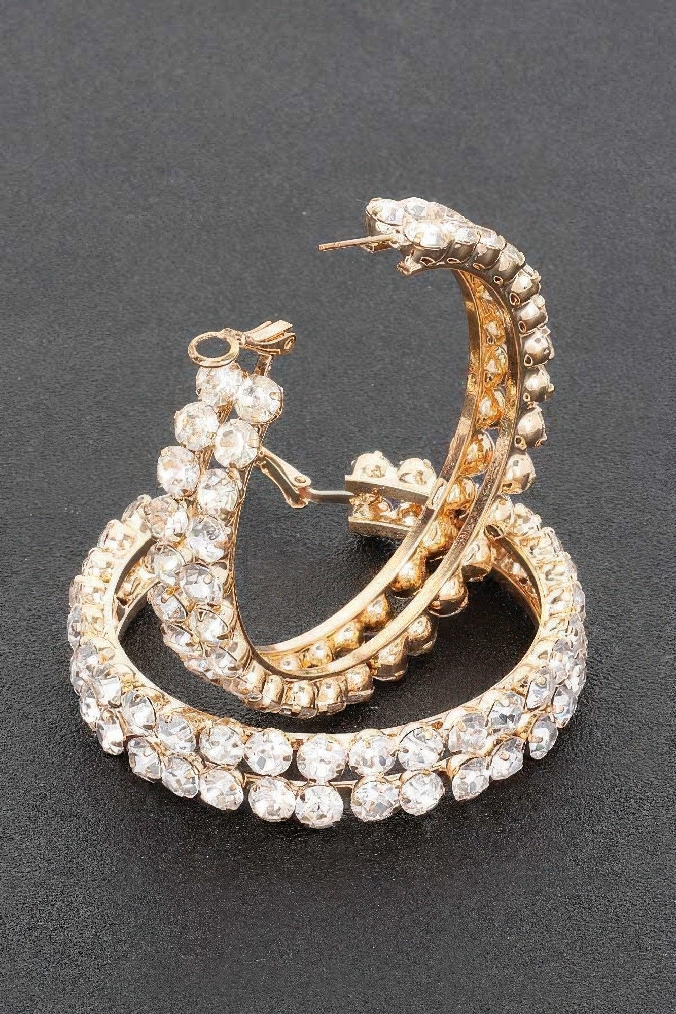Double Layered Rhinestones Hoops | Mixtshop LLC Main image