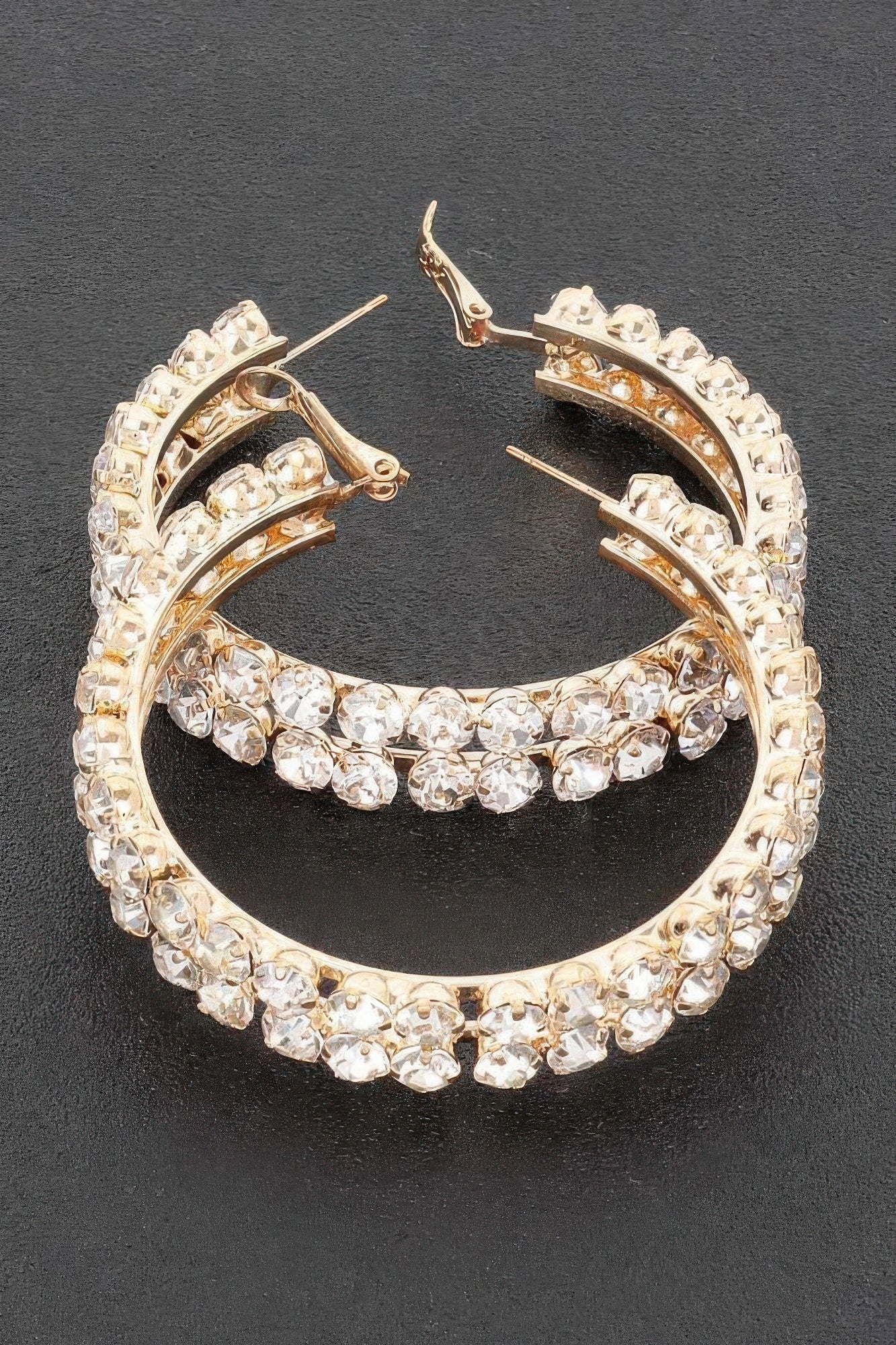 Double Layered Rhinestones Hoops | Mixtshop LLC
