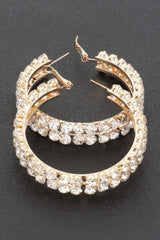 Double Layered Rhinestones Hoops | Mixtshop LLC