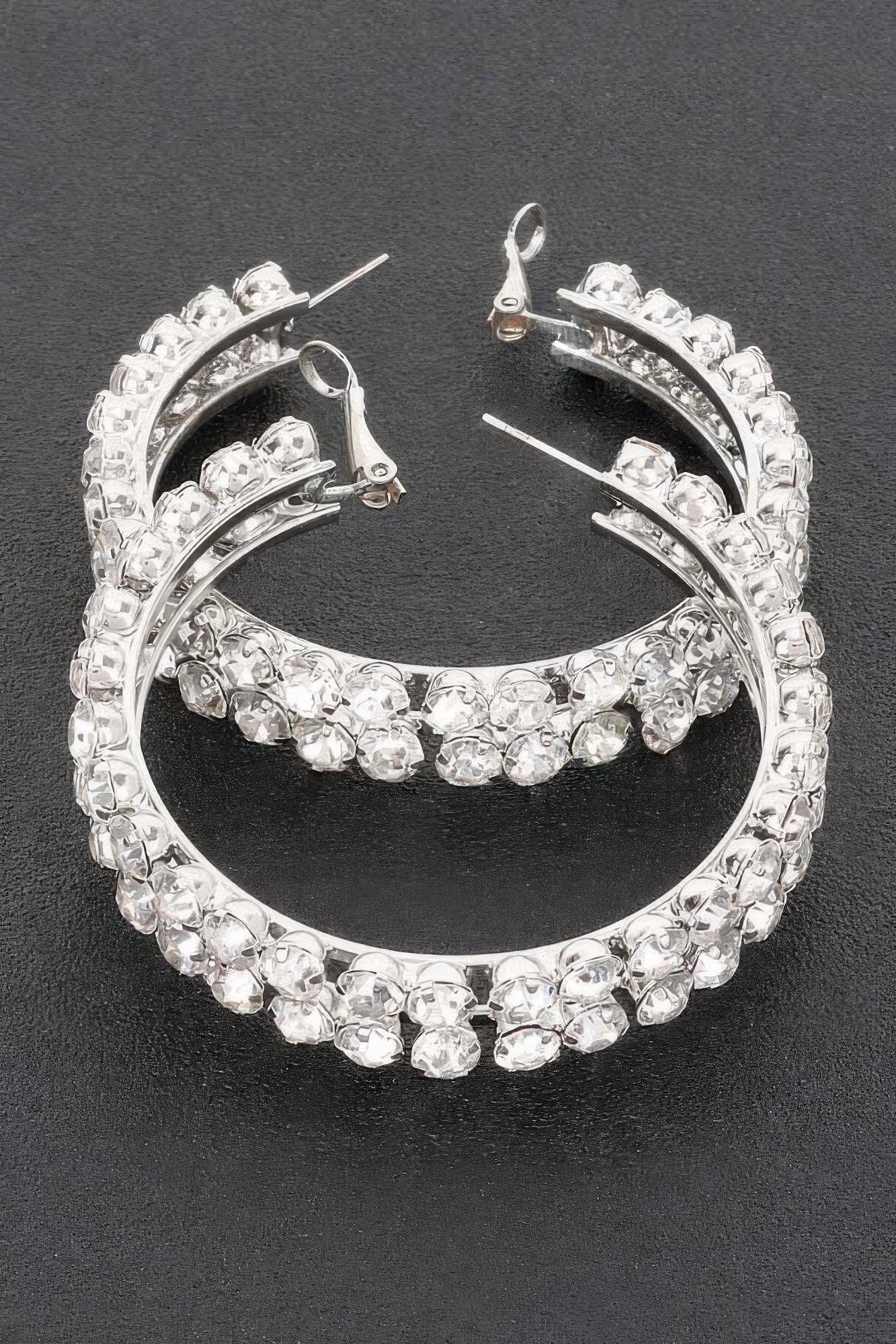 Double Layered Rhinestones Hoops | Mixtshop LLC