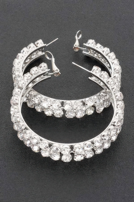 Double Layered Rhinestones Hoops | Mixtshop LLC