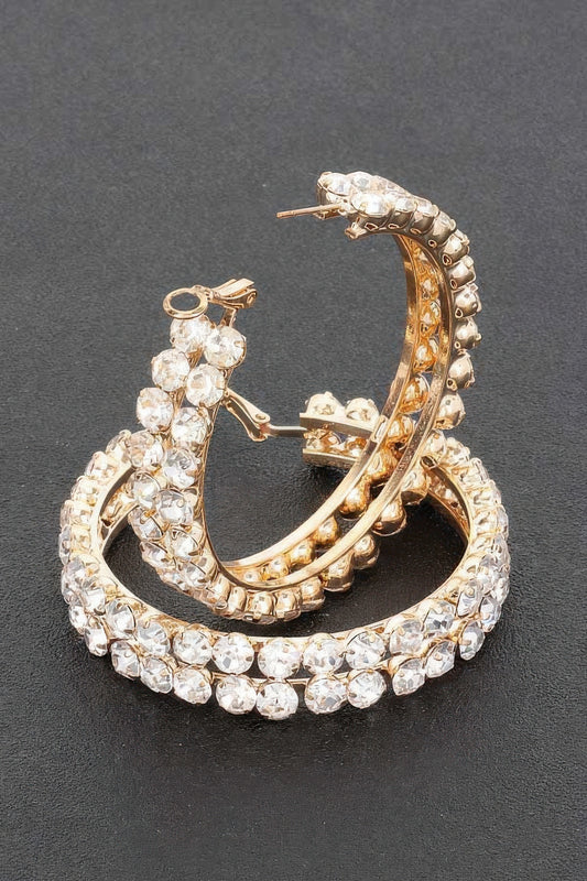 Double Layered Rhinestones Hoops | Mixtshop LLC