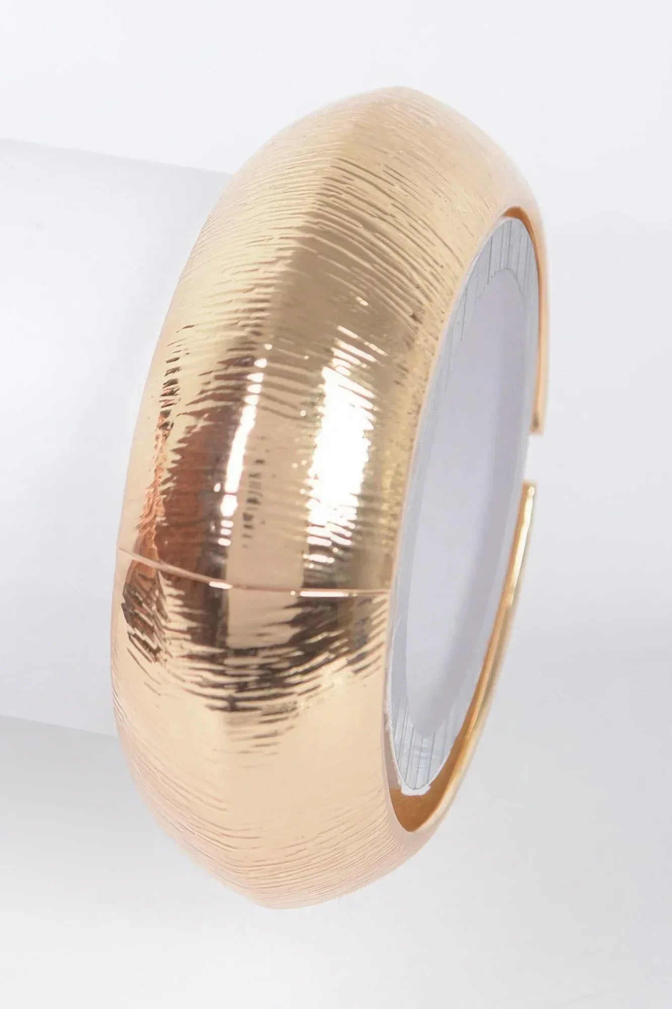 Textured Metal Bangle Bracelet Secondary image