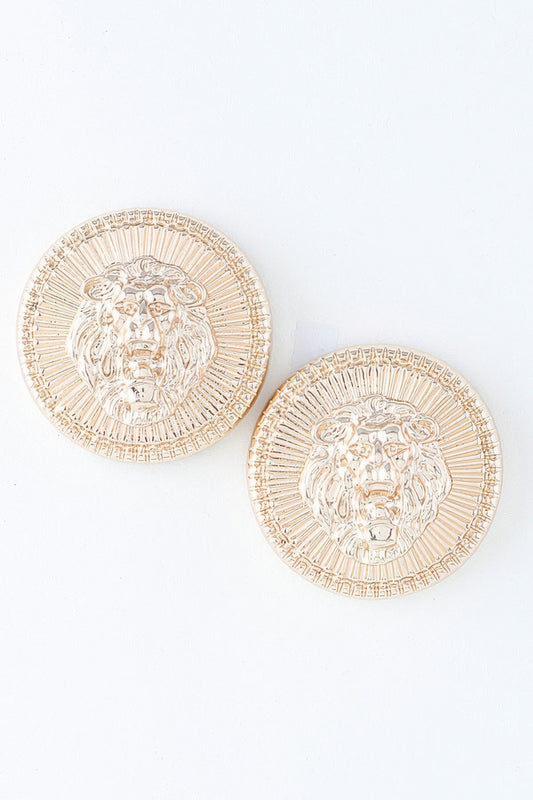 Grand Lion Emblem Earrings | Mixtshop LLC
