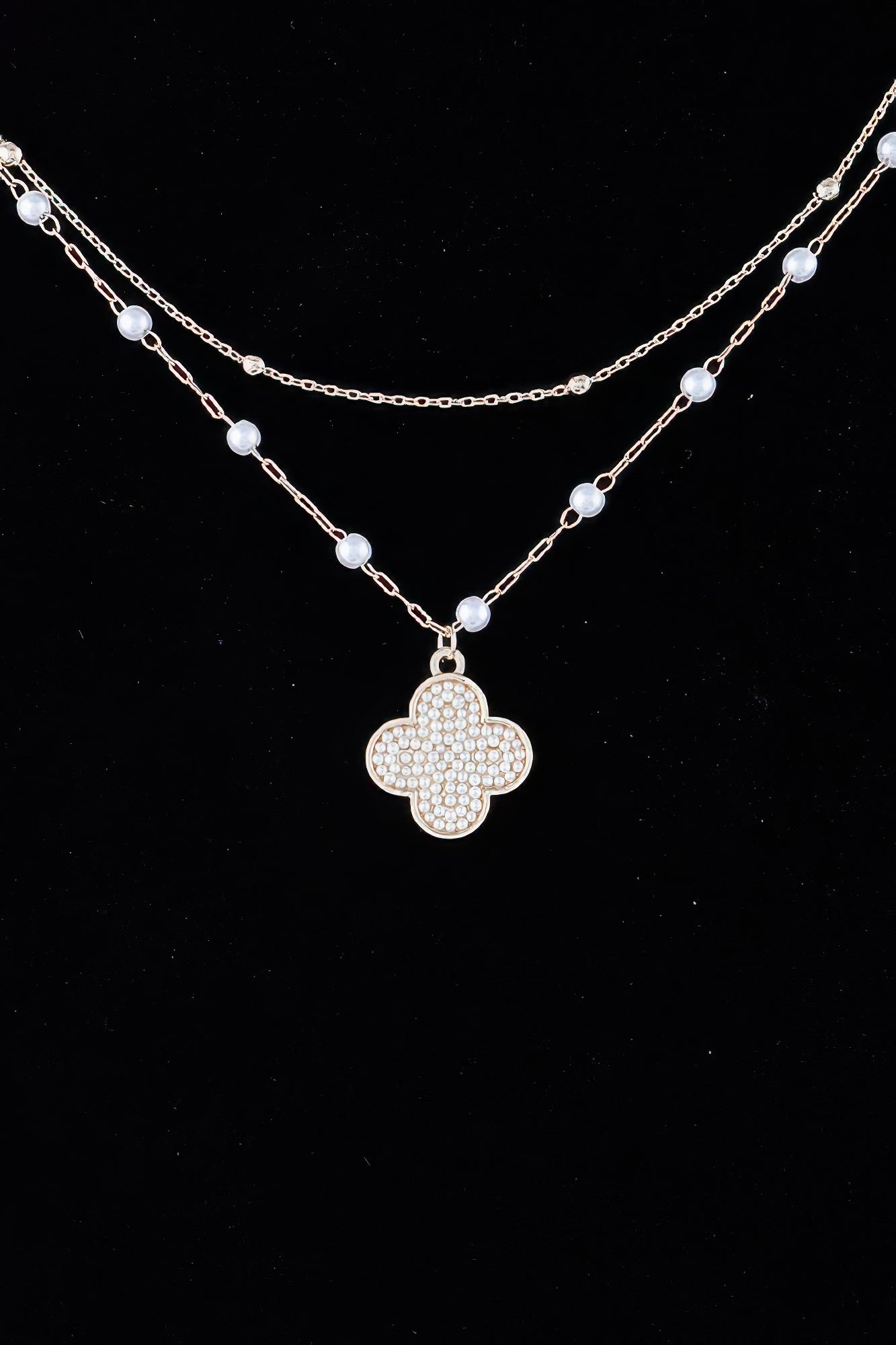 Double Pearled Clover Necklace | Mixtshop LLC