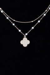 Double Pearled Clover Necklace | Mixtshop LLC