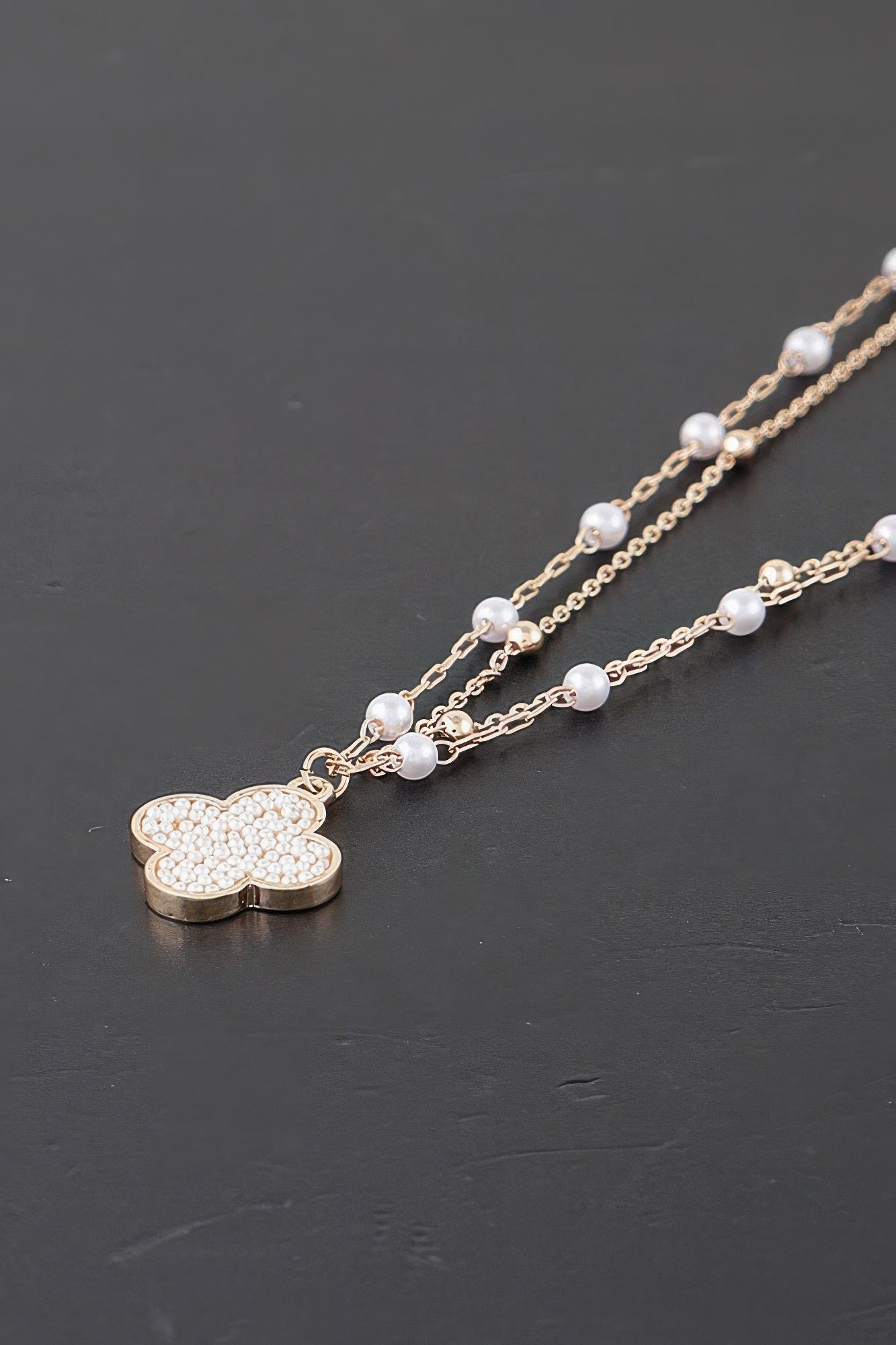 Double Pearled Clover Necklace | Mixtshop LLC