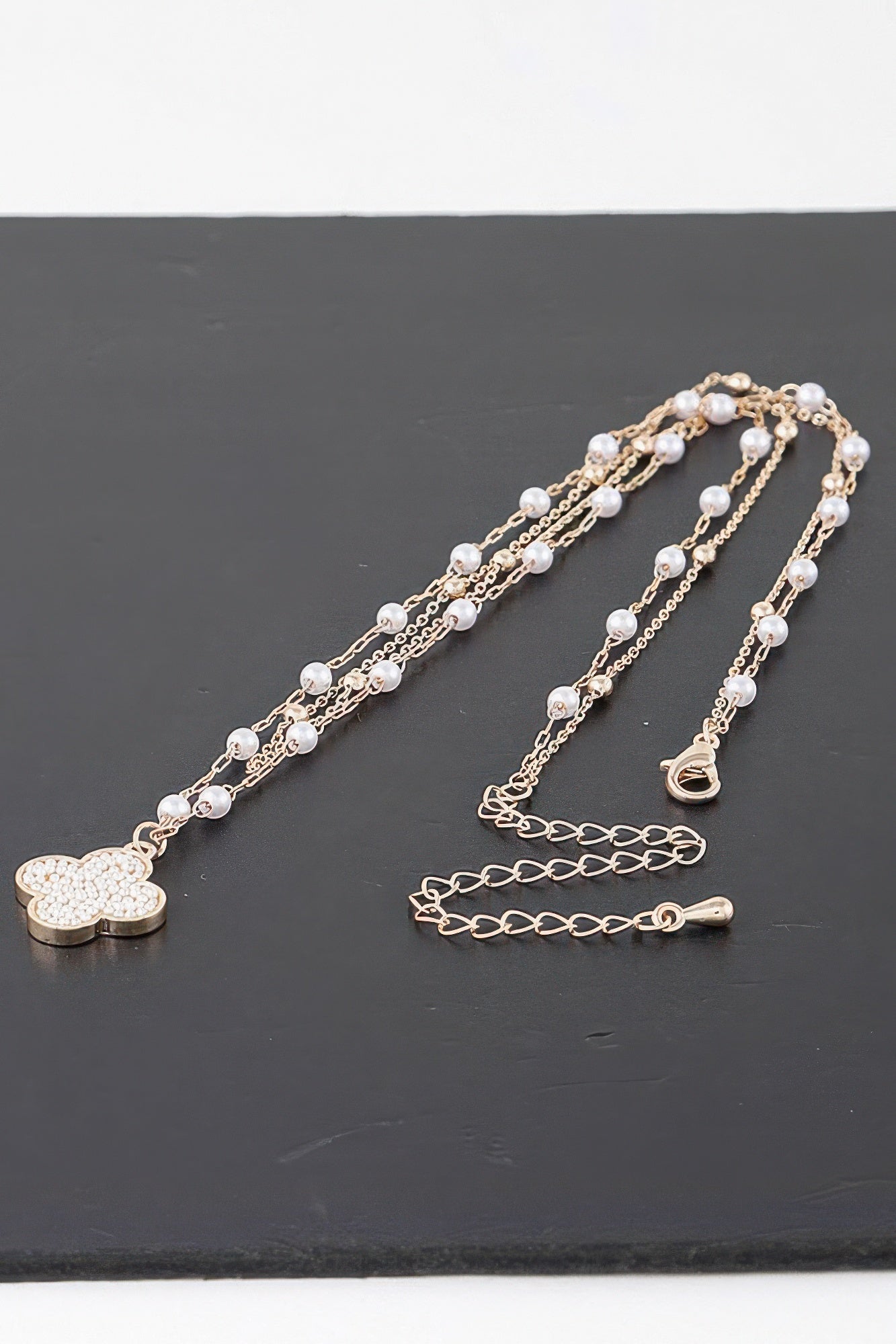 Double Pearled Clover Necklace | Mixtshop LLC